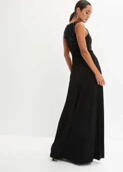 Robe longue brodée de sequins