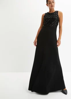 Robe longue brodée de sequins