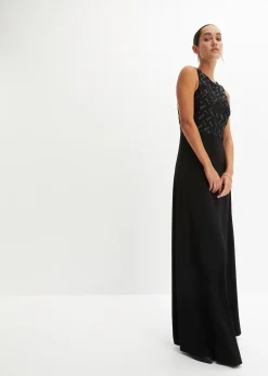 Robe longue brodée de sequins