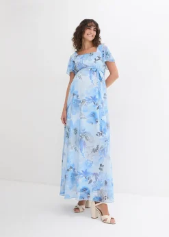 Robe longue de grossesse en mesh délicat