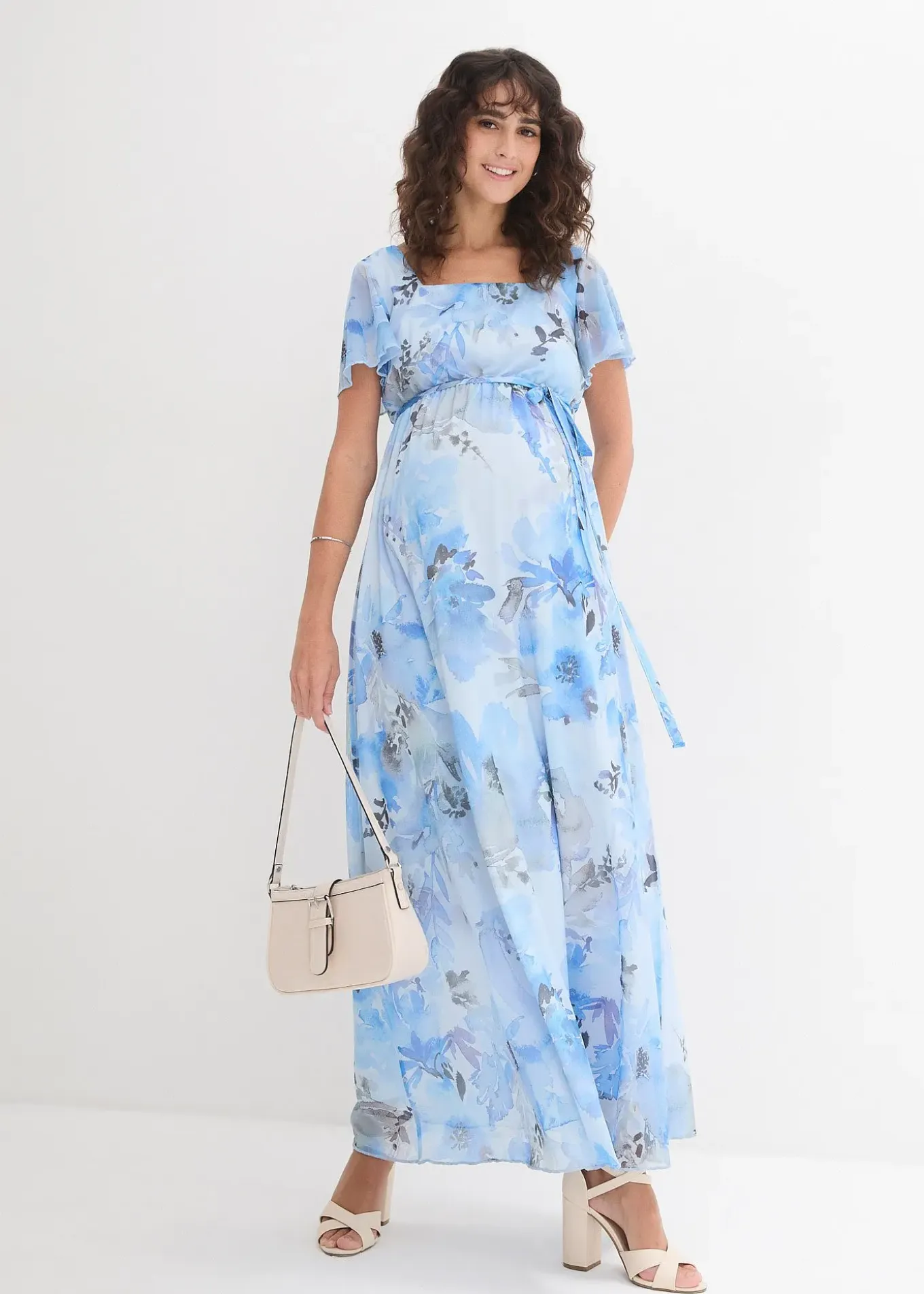 Robe longue de grossesse en mesh délicat