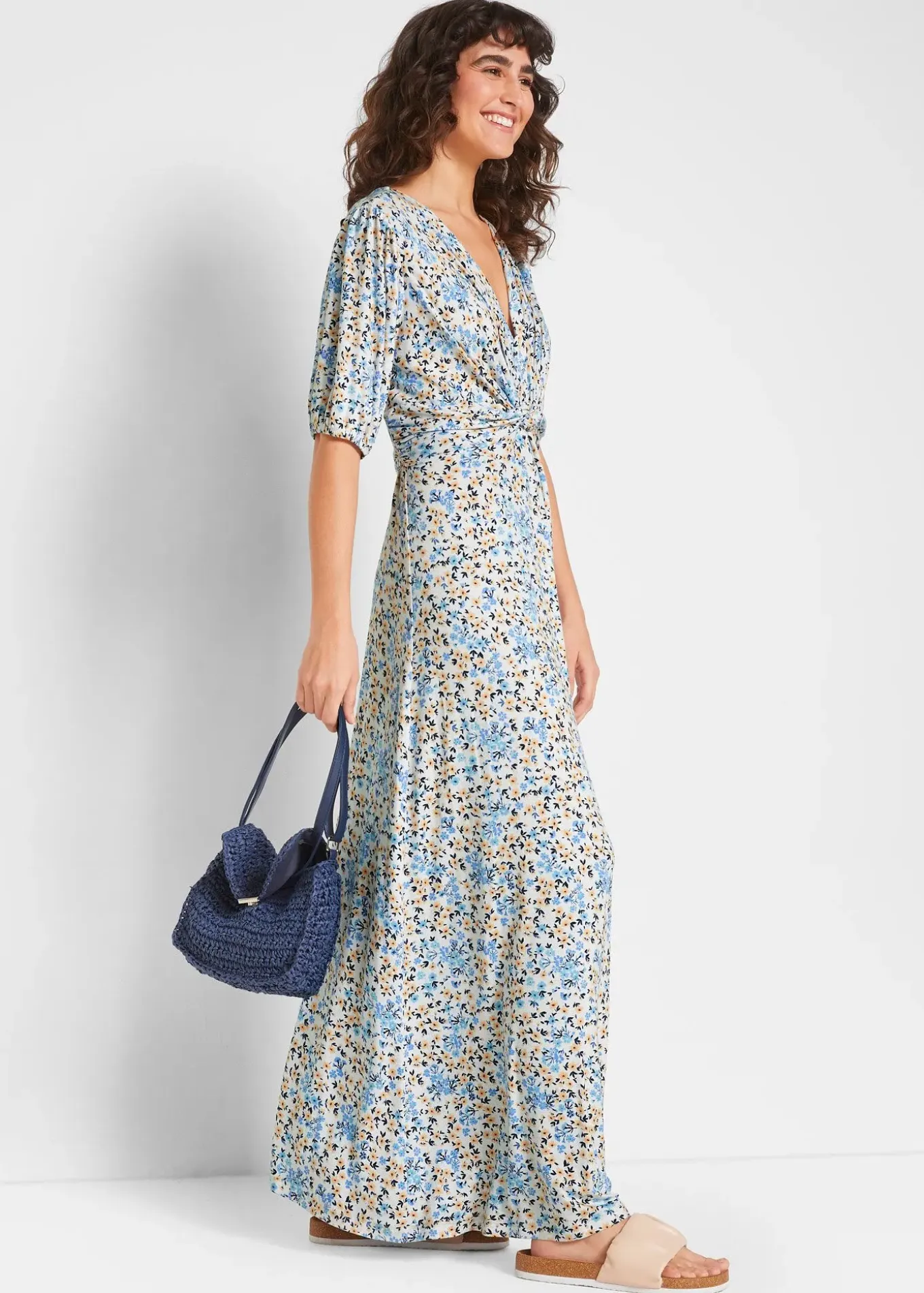 Robe longue de grossesse et d'allaitement en jersey