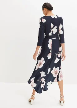 Robe longue derrière en jersey avec ceinture à nouer