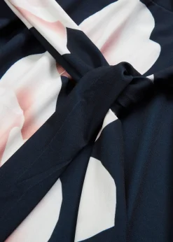 Robe longue derrière en jersey avec ceinture à nouer