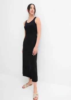 Robe longue en coton et viscose