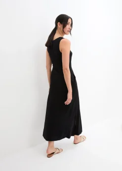 Robe longue en coton et viscose