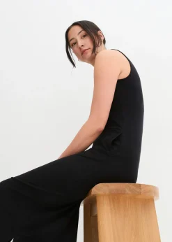 Robe longue en coton et viscose
