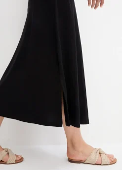 Robe longue en coton et viscose