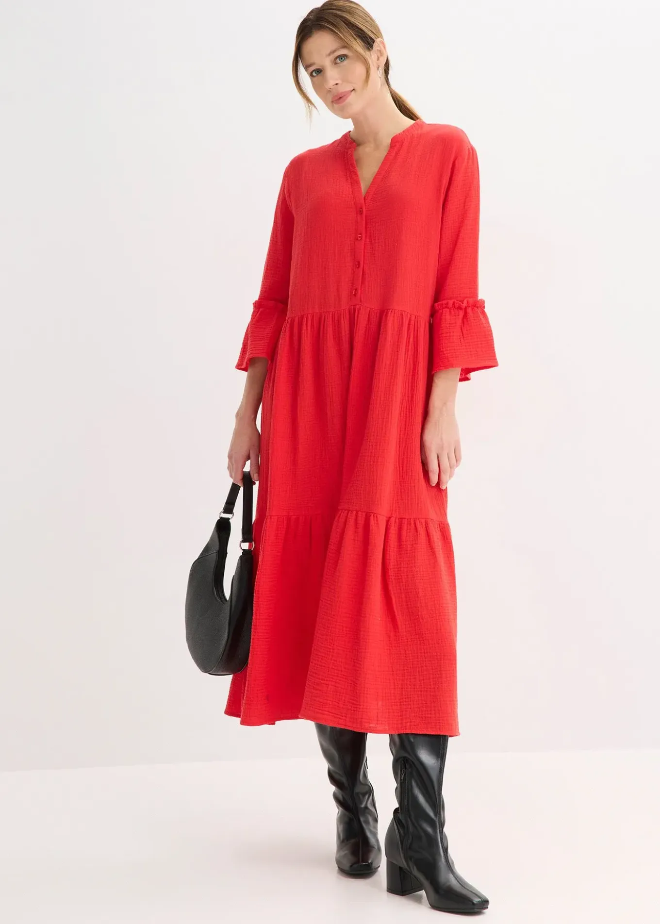 Robe longue en gaze de coton douce