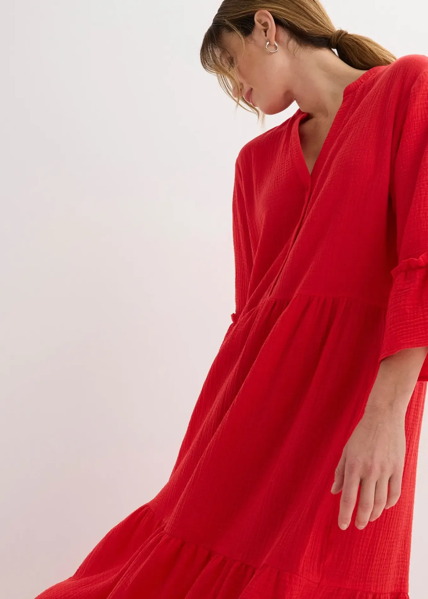 Robe longue en gaze de coton douce