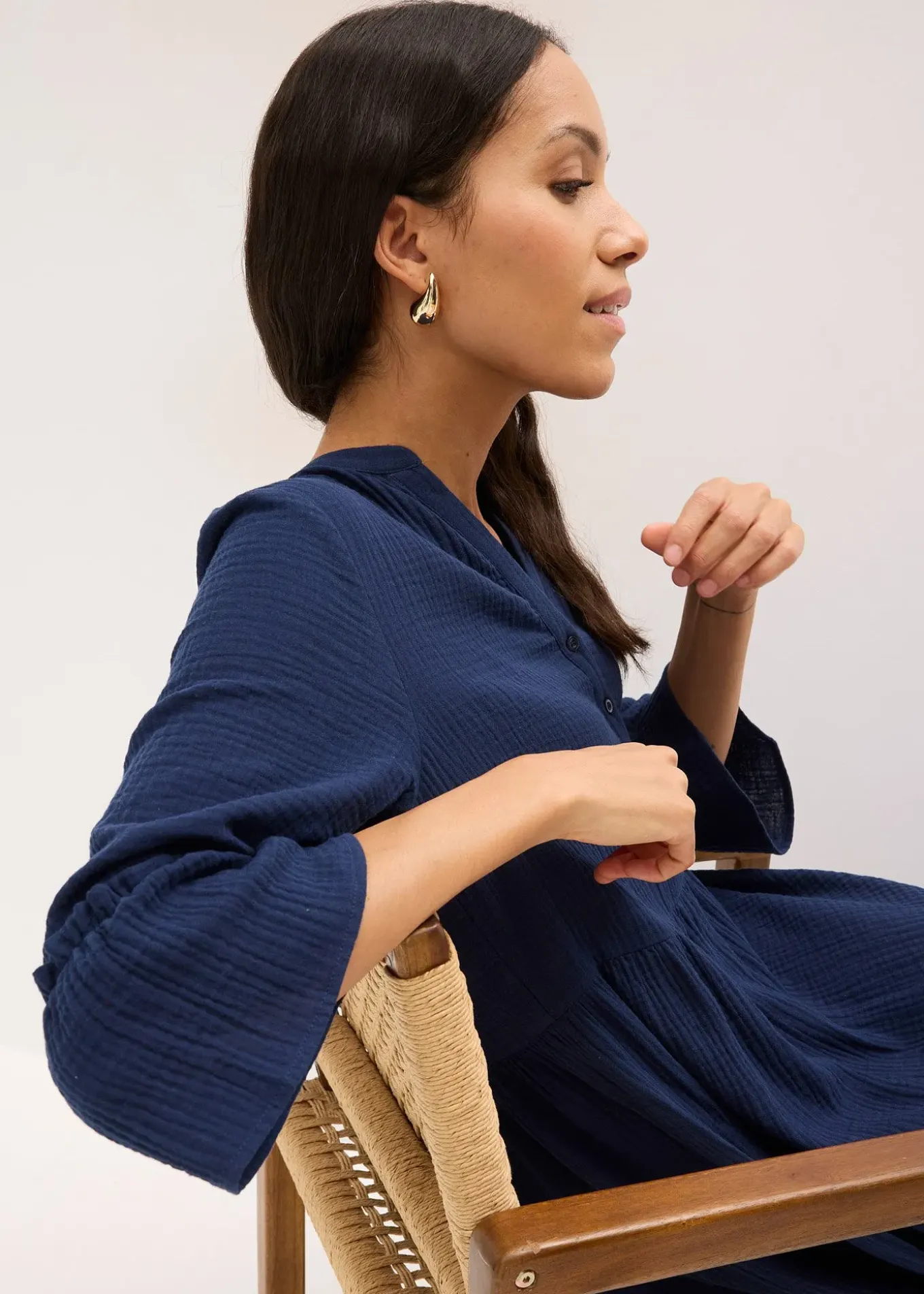 Robe longue en gaze de coton douce