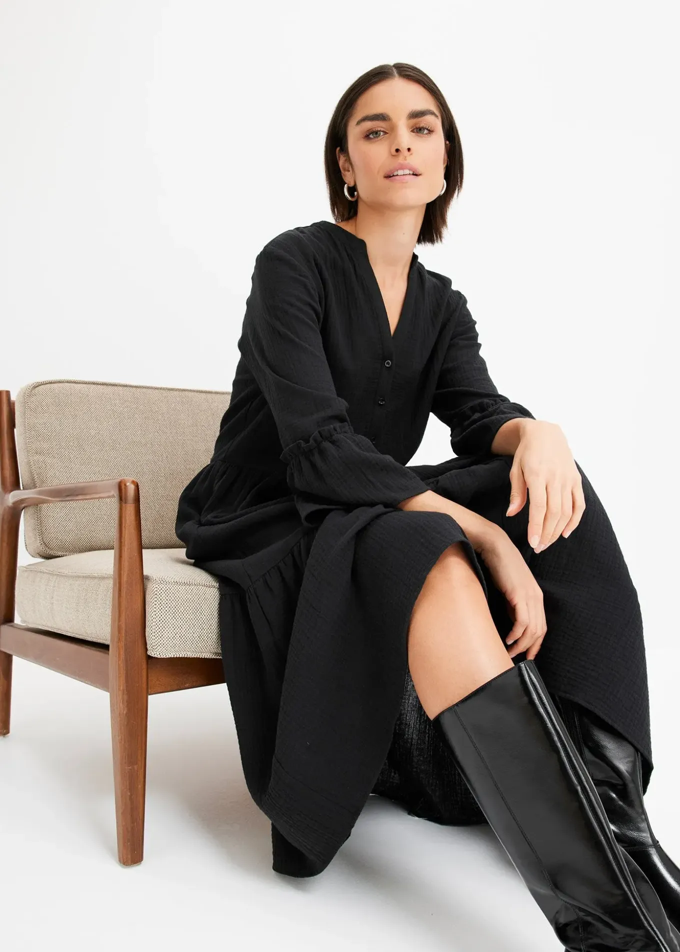 Robe longue en gaze de coton douce