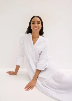 Robe longue en gaze de coton douce