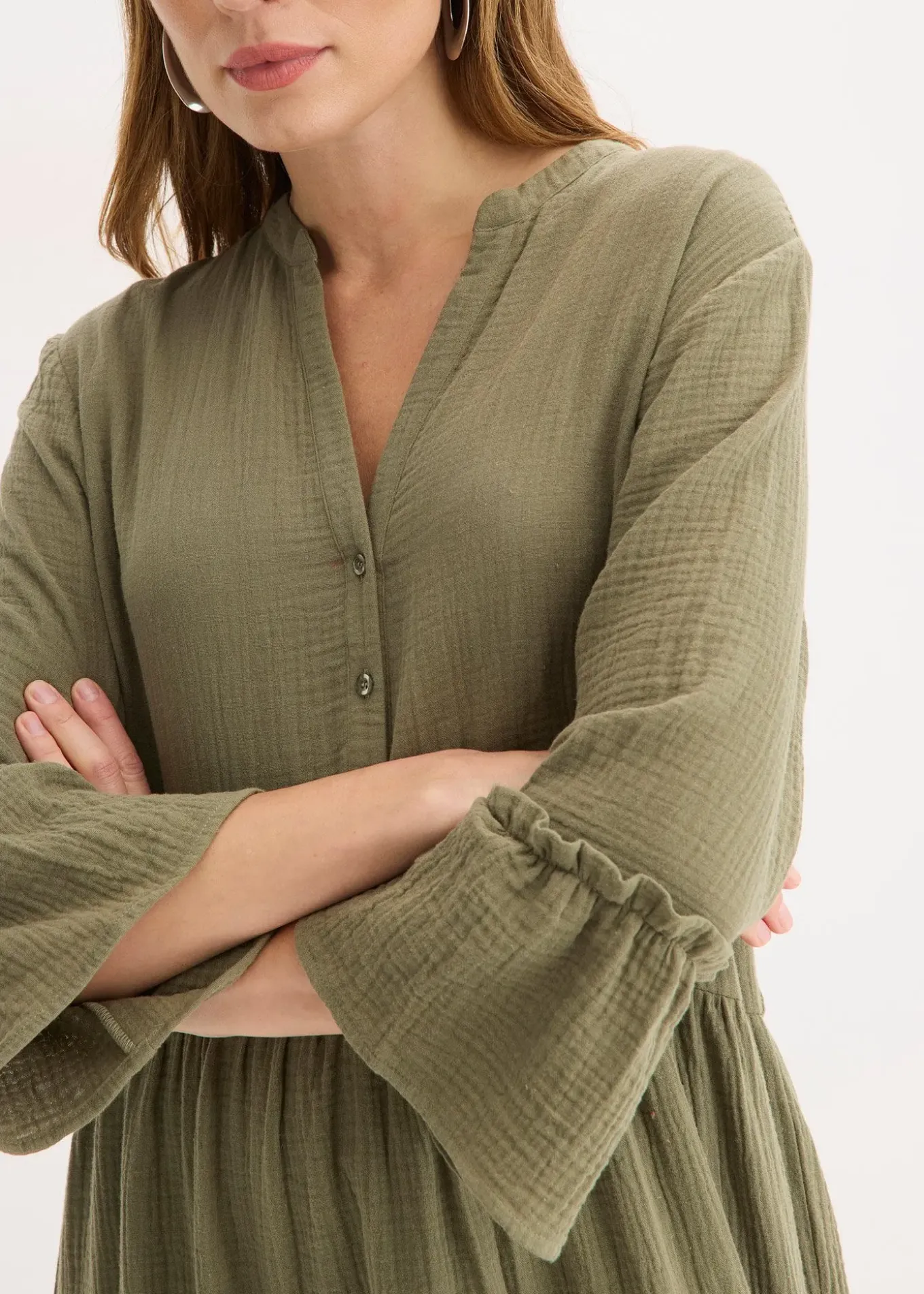 Robe longue en gaze de coton douce