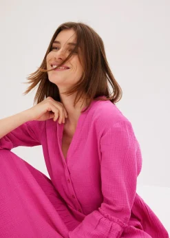 Robe longue en gaze de coton douce