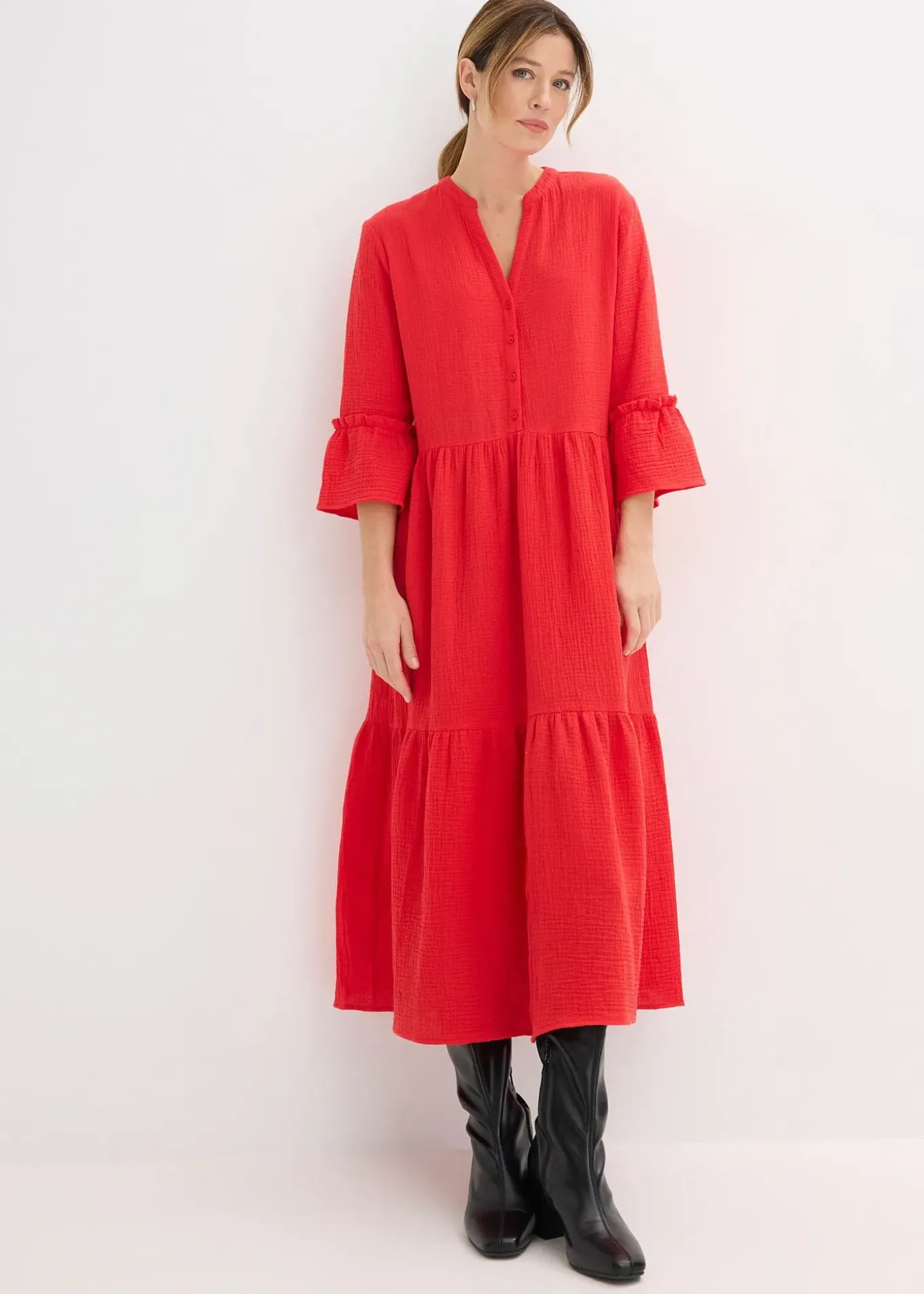 Robe longue en gaze de coton douce