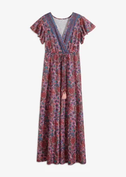 Robe longue en jersey imprimé