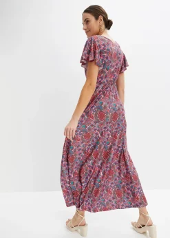 Robe longue en jersey imprimé