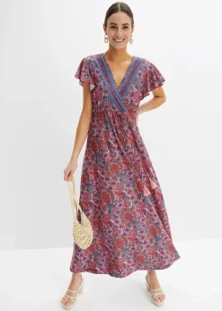 Robe longue en jersey imprimé