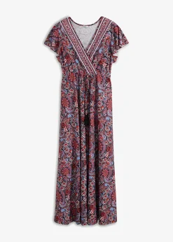 Robe longue en jersey imprimé