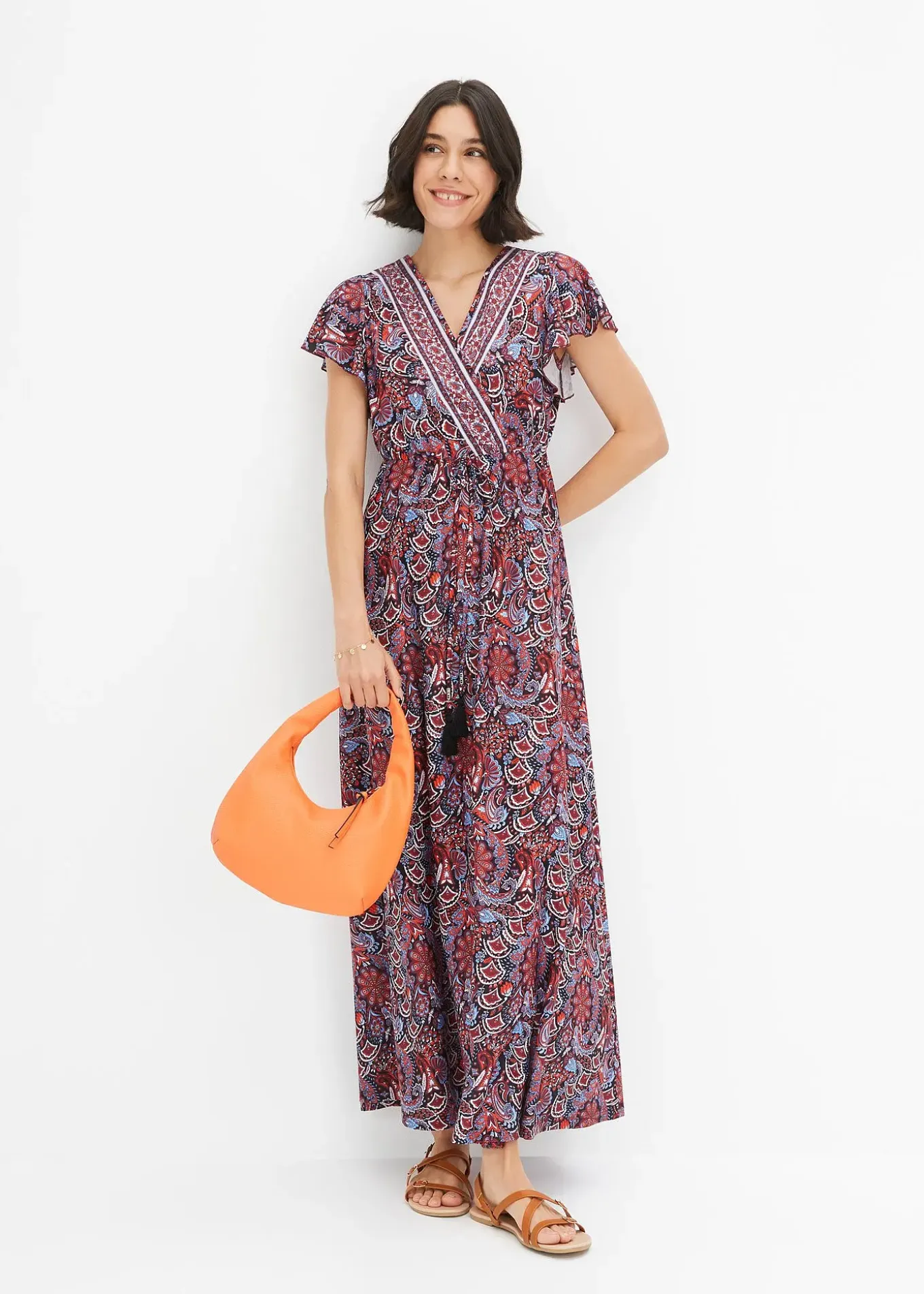 Robe longue en jersey imprimé