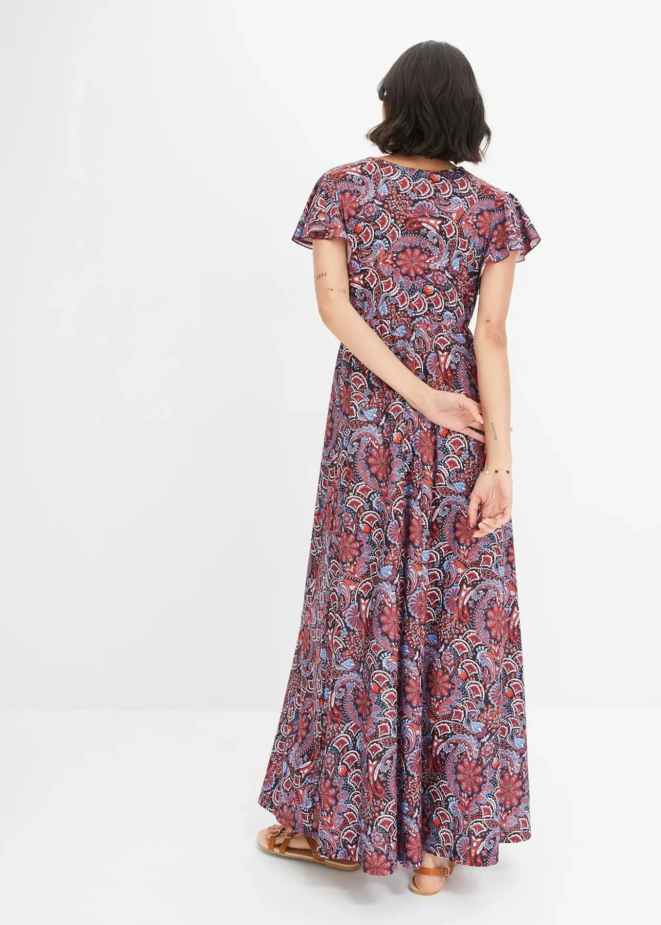 Robe longue en jersey imprimé