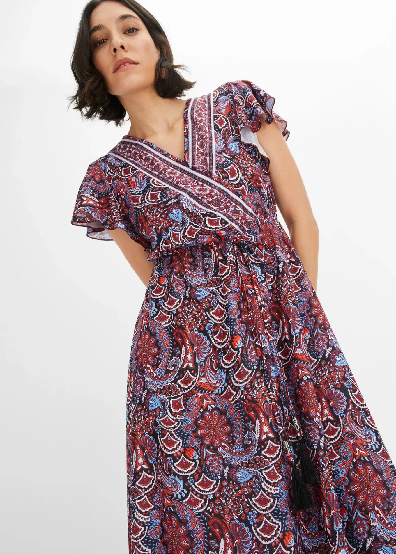 Robe longue en jersey imprimé