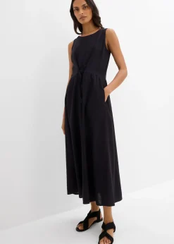 Robe longue en léger mélange de lin et viscose