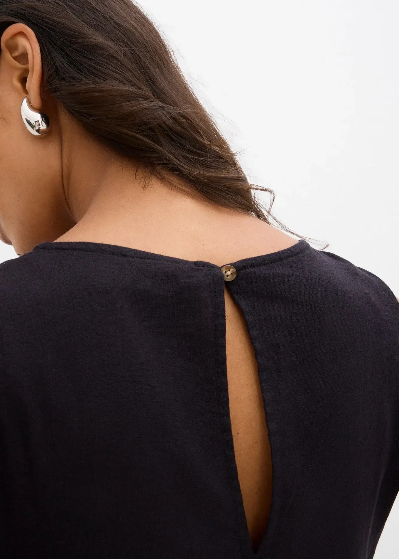 Robe longue en léger mélange de lin et viscose