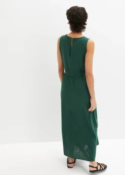 Robe longue en léger mélange de lin et viscose