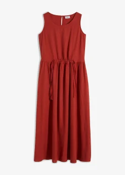 Robe longue en léger mélange de lin et viscose