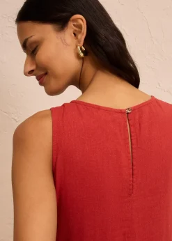 Robe longue en léger mélange de lin et viscose