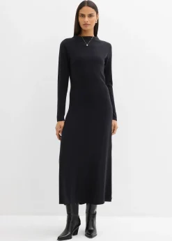 Robe longue en maille fine avec cachemire