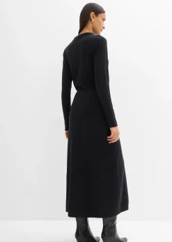 Robe longue en maille fine avec cachemire