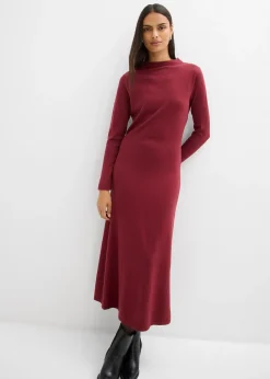 Robe longue en maille fine avec cachemire