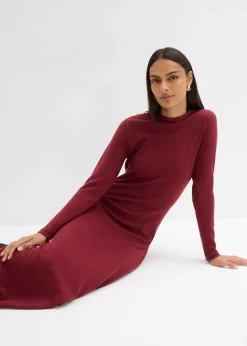 Robe longue en maille fine avec cachemire