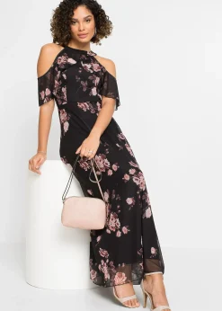 Robe longue en mesh imprimé