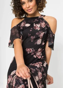 Robe longue en mesh imprimé