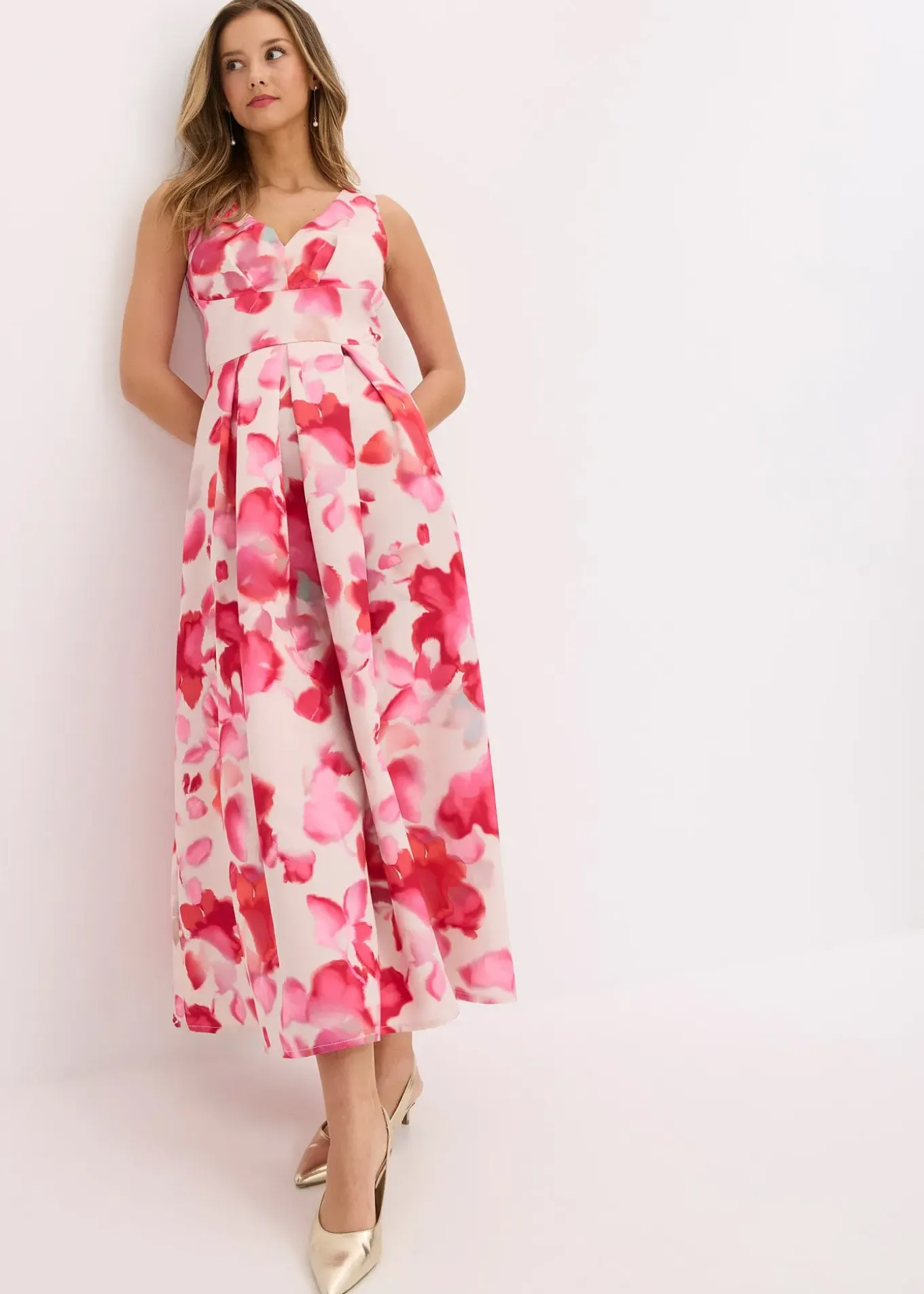 Robe longue en satin brillant