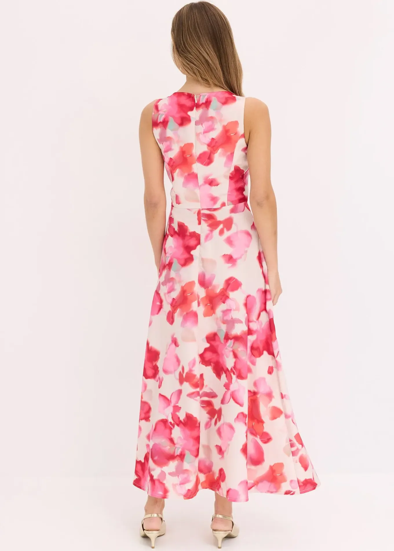 Robe longue en satin brillant