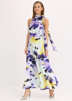 Robe longue en tissu néoprène épais