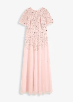 Robe longue en tulle avec sequins brodés