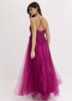 Robe longue en tulle délicat avec dentelle