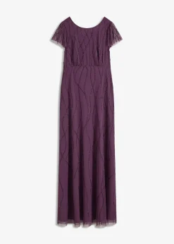 Robe longue en tulle délicat avec perles brodées