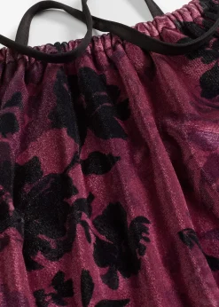 Robe longue en velours brillant