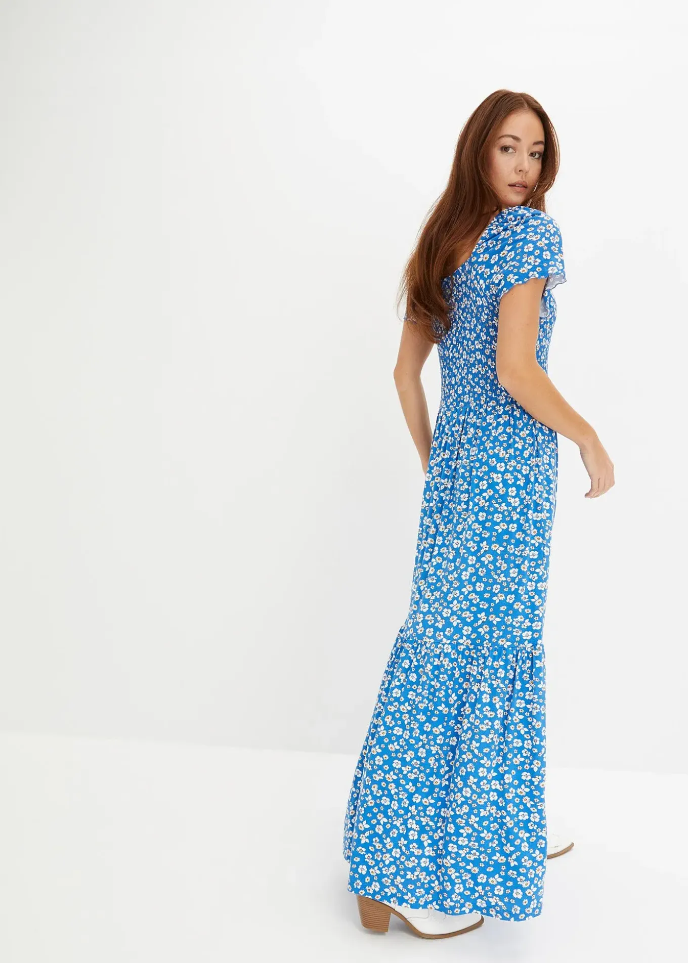 Robe longue en viscose extensible