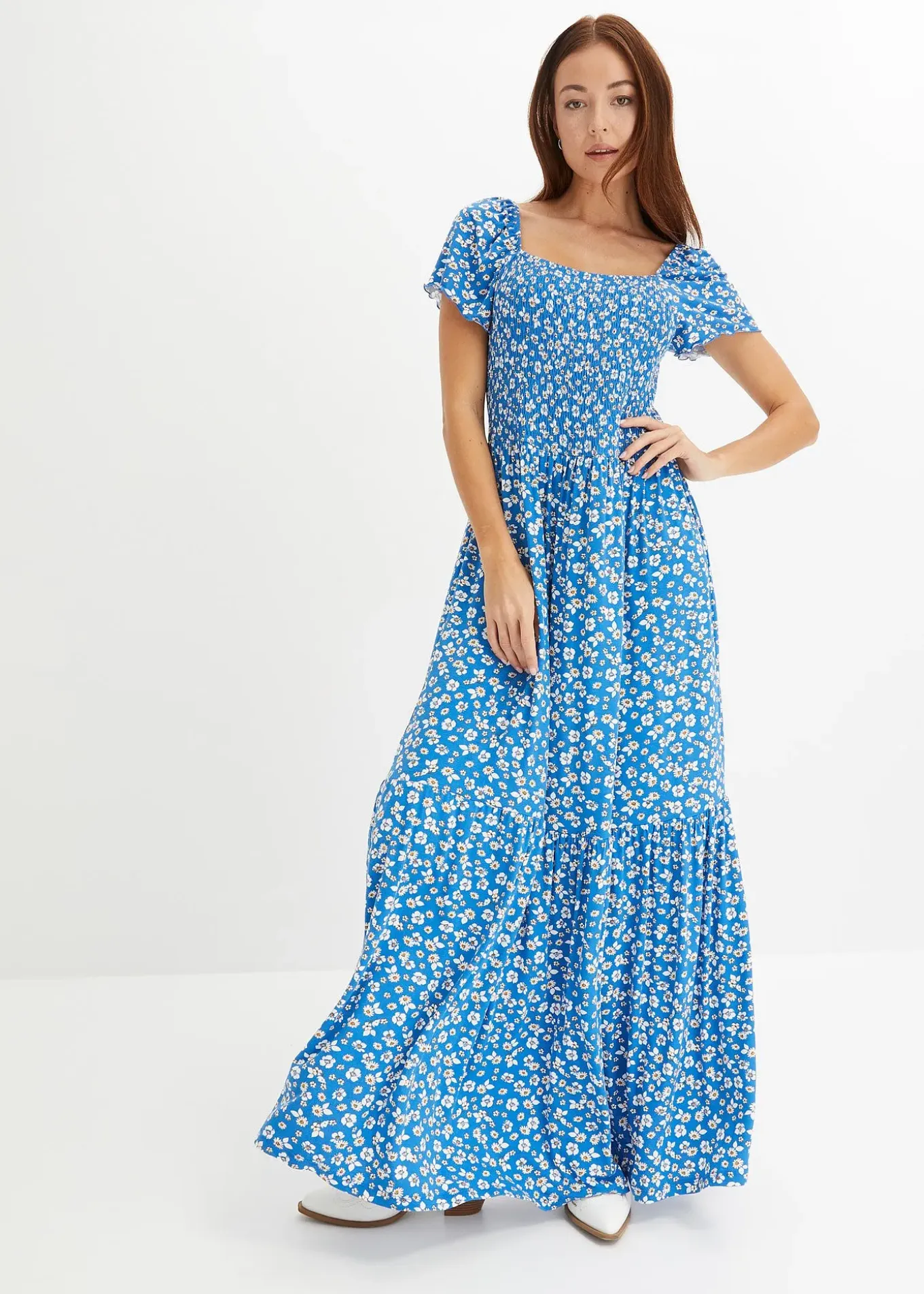 Robe longue en viscose extensible