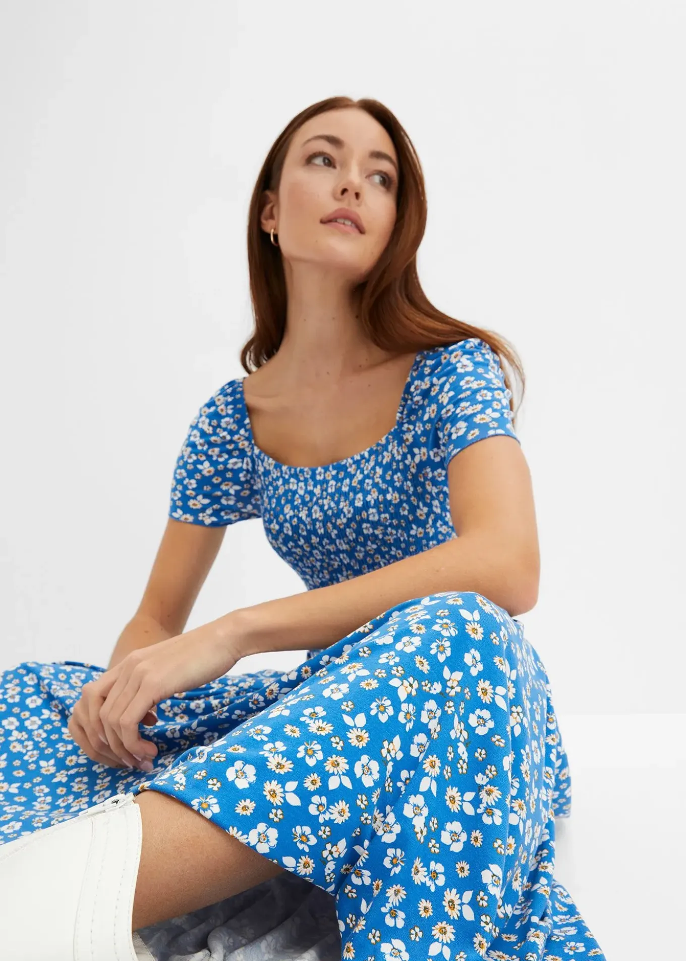 Robe longue en viscose extensible