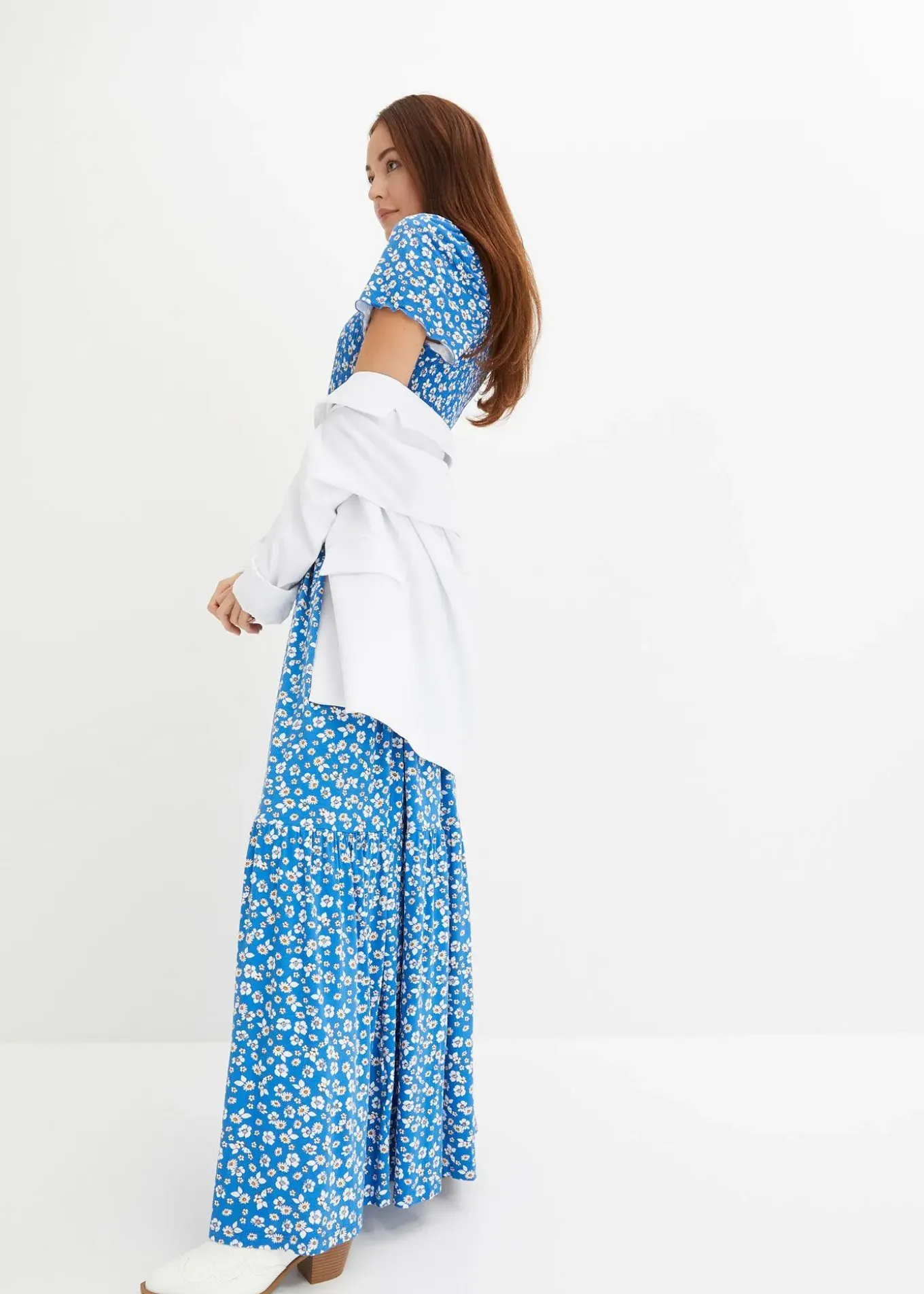 Robe longue en viscose extensible