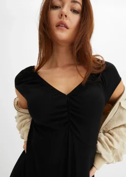 Robe longue en viscose extensible